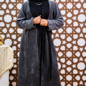 Waqaar Velvet Metallic Jacket in Grey