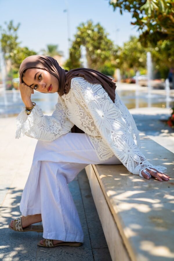Crochet Top In Off-white