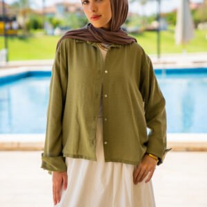 Linen Shirt In Olive