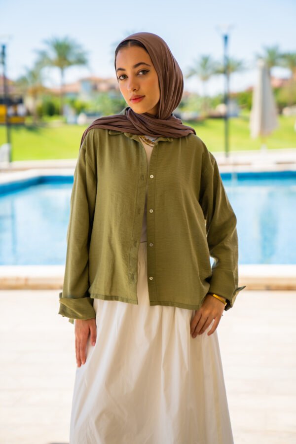 Linen Shirt In Olive