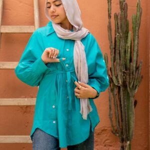 Poplin Shirt In Turquoise
