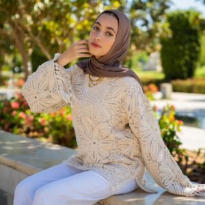 Crochet Top In Beige