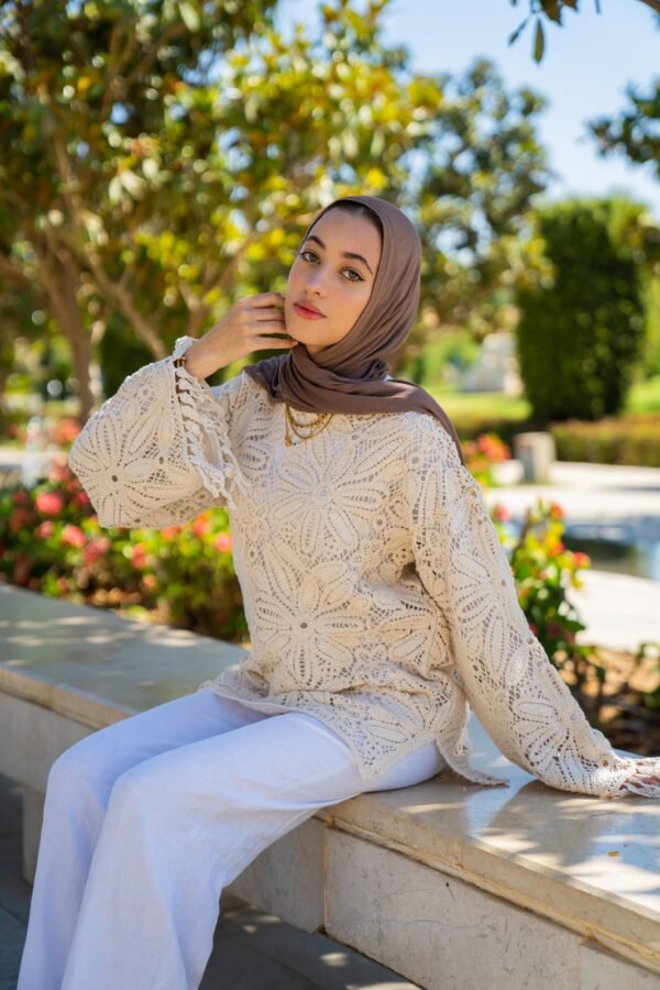 Crochet Top In Beige