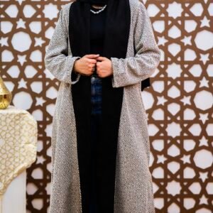 Waqaar Velvet Metallic Jacket in Creme