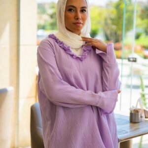Luna Ruffle Blouse In Lavender